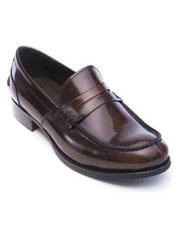 British Passport Skórzane mokasyny w kolorze brązowym