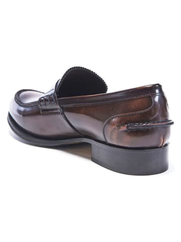 British Passport Leder-Mokassins in Braun