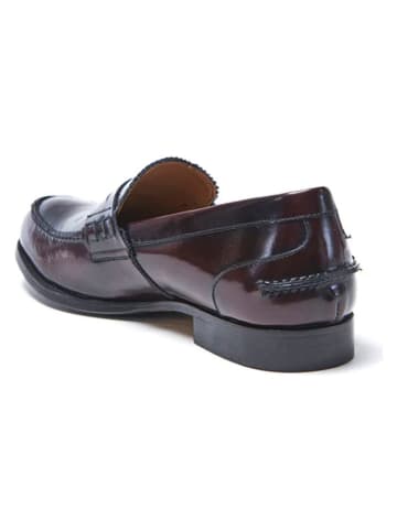 British Passport Skórzane mokasyny w kolorze bordowym