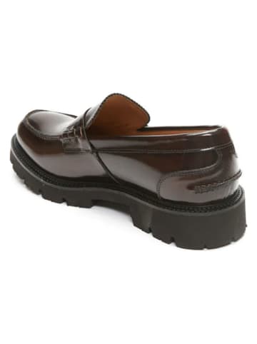 British Passport Leder-Mokassins in Braun