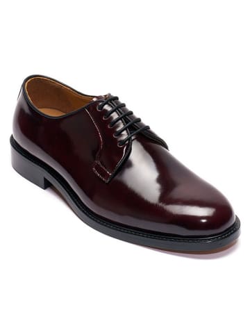 British Passport Leder-Schnürschuhe in Bordeaux