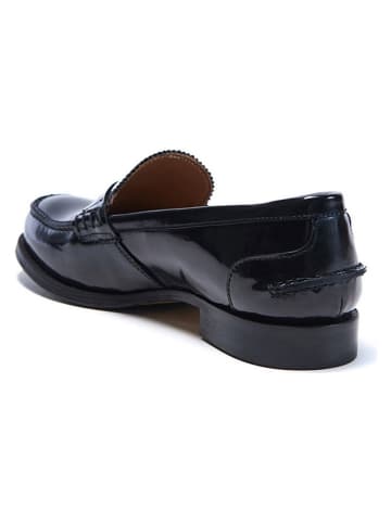 British Passport Leder-Mokassins in Schwarz