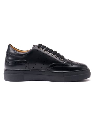 British Passport Leder-Sneakers in Schwarz