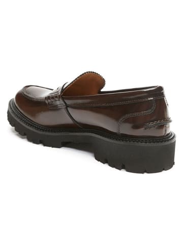 British Passport Skórzane mokasyny w kolorze brązowym
