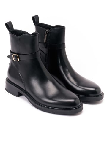 British Passport Leder-Boots in Schwarz