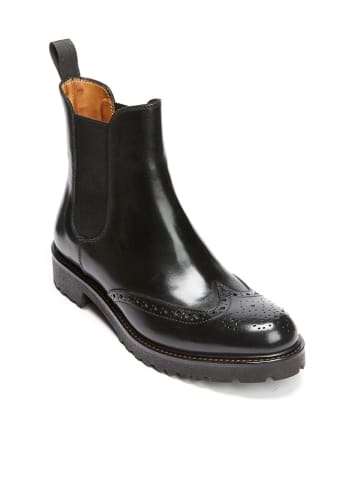 British Passport Leder-Chelsea-Boots in Schwarz