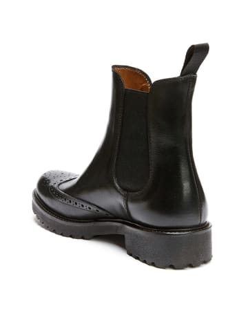 British Passport Leder-Chelsea-Boots in Schwarz
