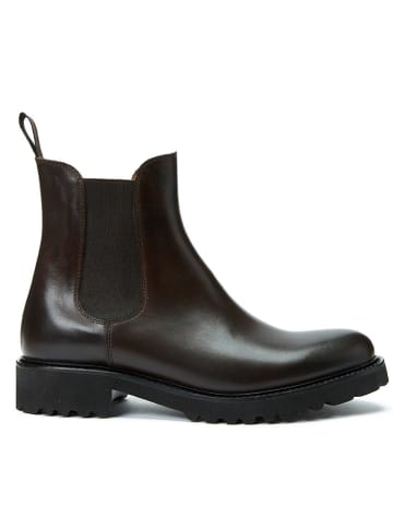 British Passport Leder-Chelsea-Boots in Braun