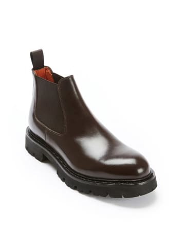 British Passport Leder-Chelsea-Boots in Braun