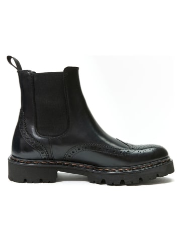 British Passport Leder-Chelsea-Boots in Schwarz
