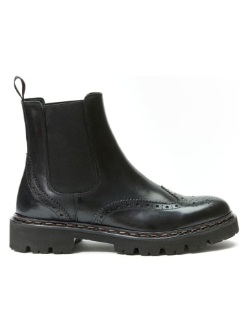 British Passport Leder-Chelsea-Boots in Schwarz