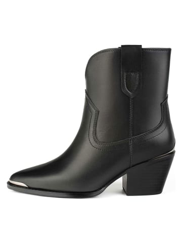 loft37 Leder-Cowboy-Boots in Schwarz