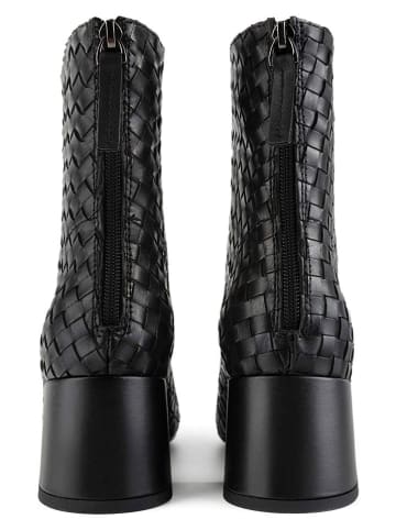 loft37 Leder-Stiefeletten in Schwarz