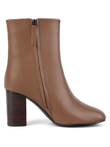 loft37 Skórzane botki w kolorze jasnobrązowym