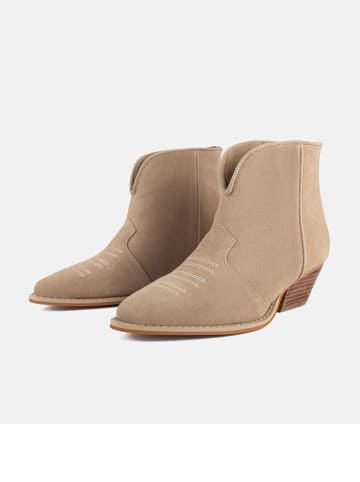 loft37 Leder-Ankle-Boots in Beige