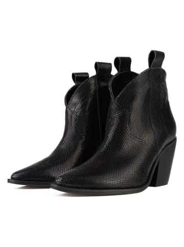 loft37 Leder-Stiefeletten in Schwarz