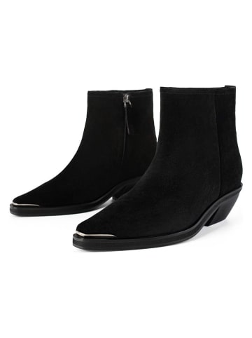 loft37 Leder-Cowboy-Boots in Schwarz