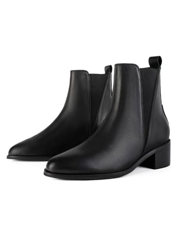 loft37 Leder-Chelsea-Boots in Schwarz