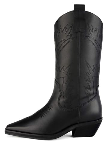 loft37 Leder-Cowboystiefel in Schwarz