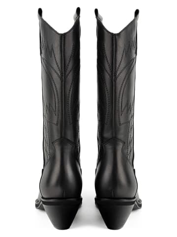 loft37 Leder-Cowboystiefel in Schwarz