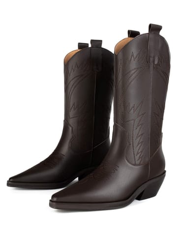 loft37 Leder-Cowboystiefel in Braun