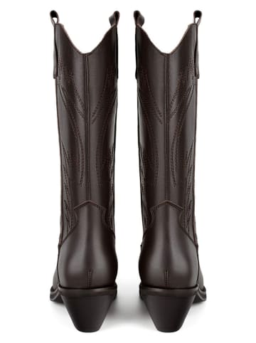 loft37 Leder-Cowboystiefel in Braun