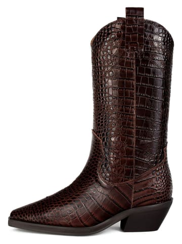loft37 Leder-Cowboystiefel in Braun