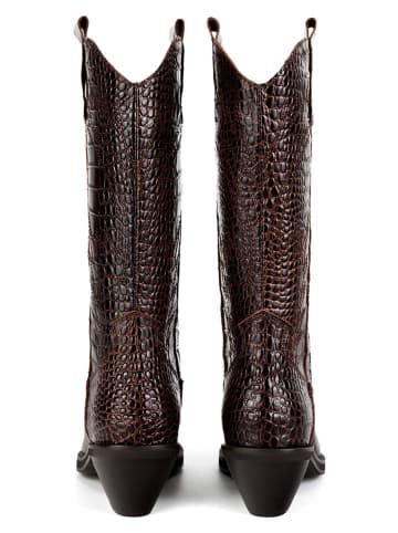 loft37 Leder-Cowboystiefel in Braun