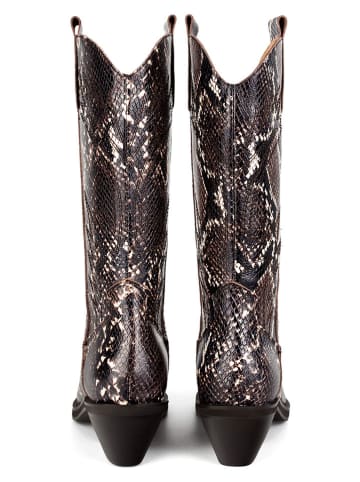 loft37 Leder-Cowboystiefel in Braun