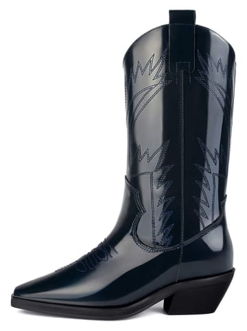 loft37 Leder-Cowboystiefel in Dunkelblau