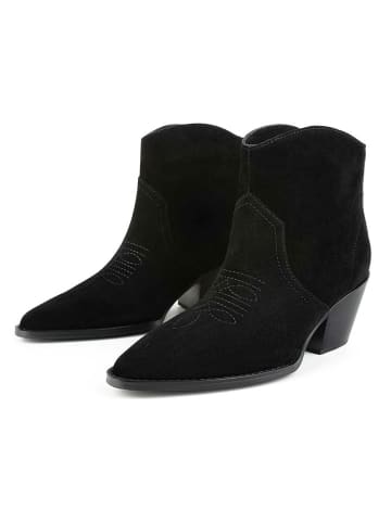 loft37 Leder-Cowboy-Boots in Schwarz