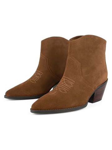 loft37 Leder-Cowboy-Boots in Camel