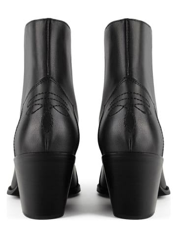 loft37 Skórzane kowbojki w kolorze czarnym