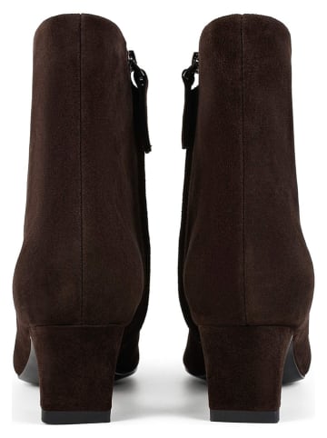 loft37 Skórzane botki w kolorze brązowym