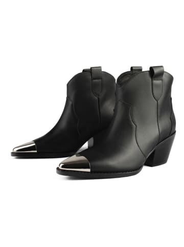 loft37 Leder-Cowboy-Boots "Manhattan Skyline" in Schwarz