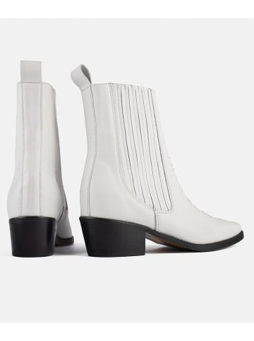 loft37 Skórzane botki "Mastermind" w kolorze białym