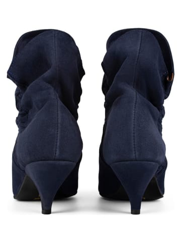 loft37 Leder-Stiefeletten in Dunkelblau