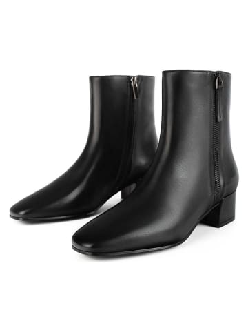 loft37 Skórzane botki w kolorze czarnym