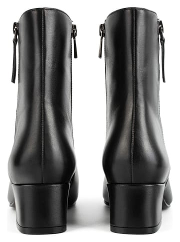 loft37 Skórzane botki w kolorze czarnym