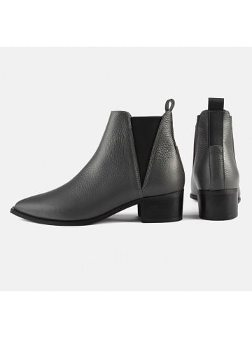 loft37 Leder-Chelsea-Boots "Northern Star" in Grau