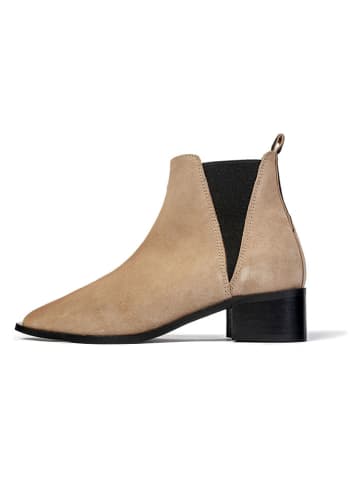 loft37 Leder-Chelsea-Boots "Northern Star" in Beige