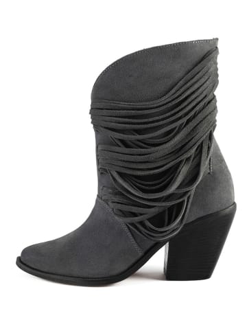 loft37 Leder-Stiefeletten "One Of The Girls" in Grau