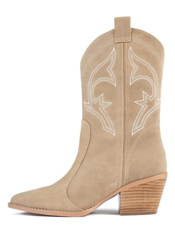 loft37 Leder-Stiefeletten "Only Want You" in Beige