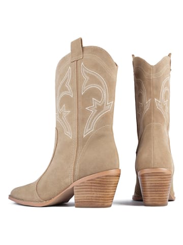 loft37 Leder-Stiefeletten "Only Want You" in Beige