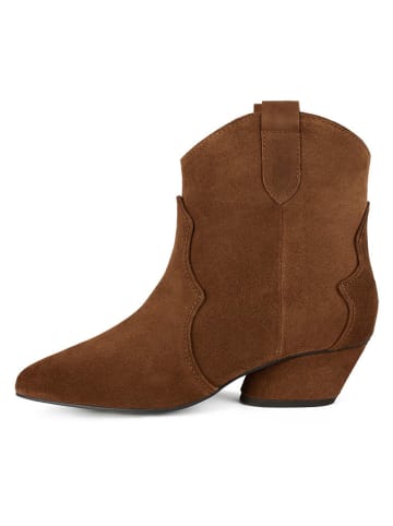 loft37 Leder-Cowboy-Boots in Hellbraun