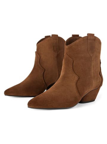 loft37 Leder-Cowboy-Boots in Hellbraun
