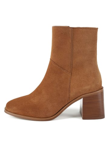 loft37 Leder-Stiefeletten in Hellbraun