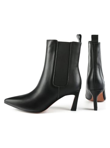 loft37 Leder-Stiefeletten in Schwarz