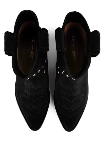 loft37 Leder-Cowboy-Boots in Schwarz