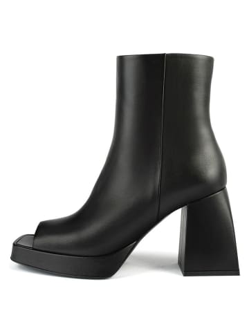 loft37 Skórzane botki w kolorze czarnym